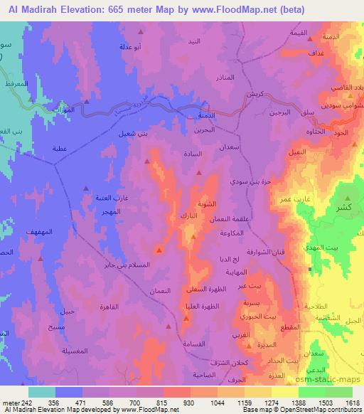 Al Madirah,Yemen Elevation Map