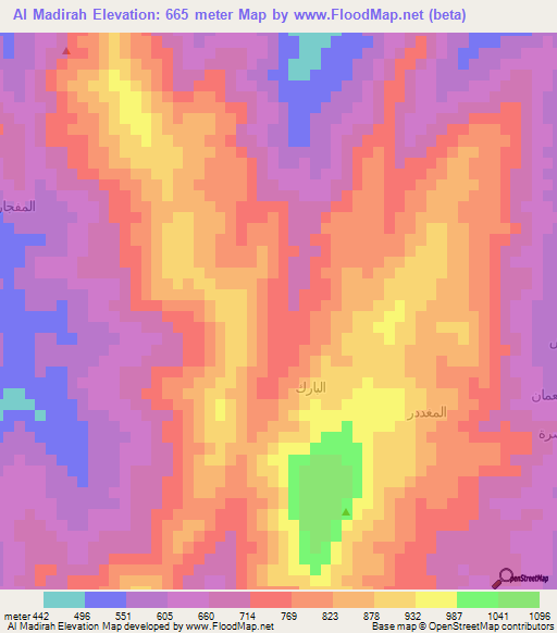 Al Madirah,Yemen Elevation Map