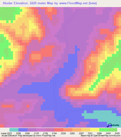Aludar,Iran Elevation Map
