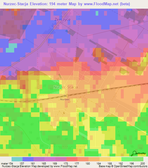 Nurzec-Stacja,Poland Elevation Map