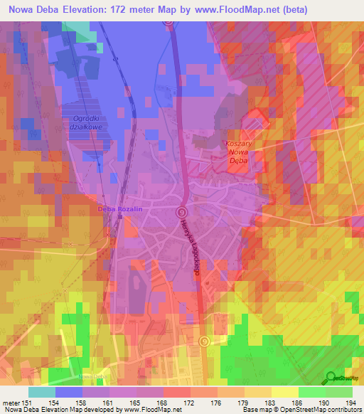 Nowa Deba,Poland Elevation Map
