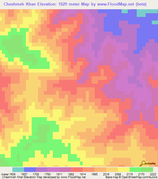 Cheshmeh Khan,Iran Elevation Map