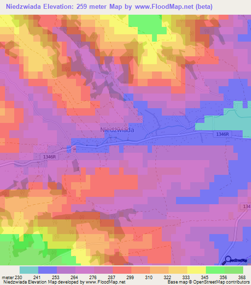 Niedzwiada,Poland Elevation Map