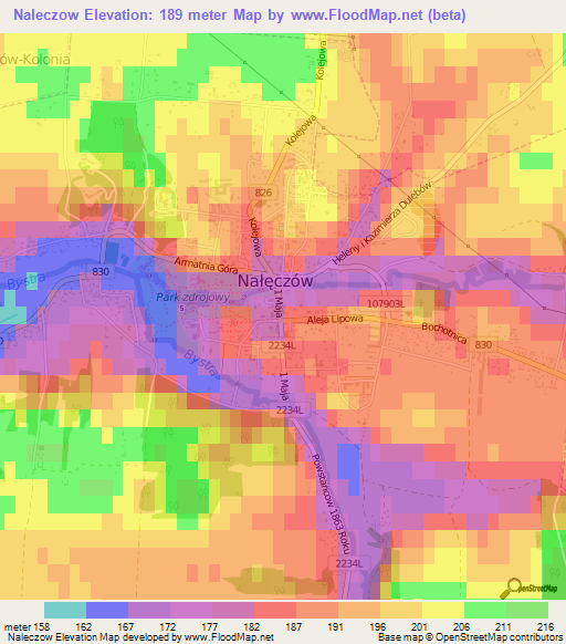 Naleczow,Poland Elevation Map