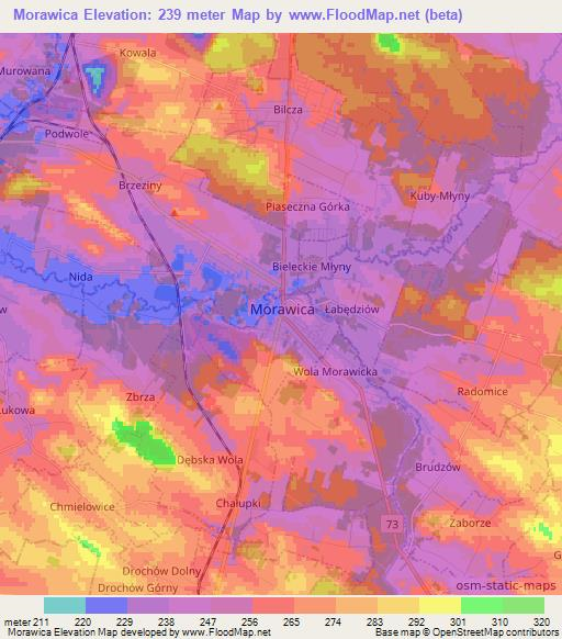 Morawica,Poland Elevation Map