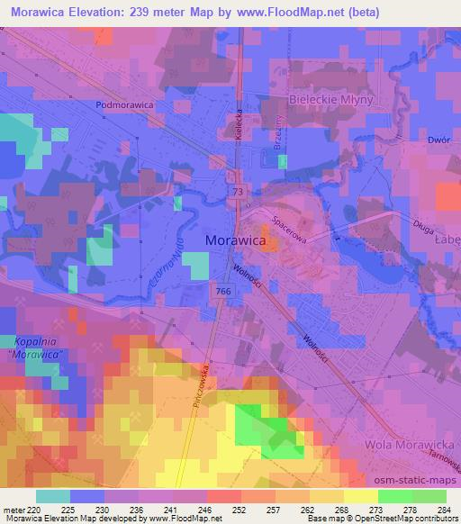 Morawica,Poland Elevation Map