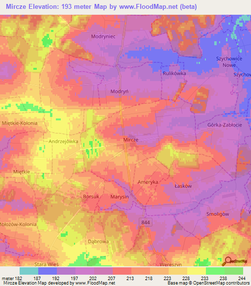 Mircze,Poland Elevation Map
