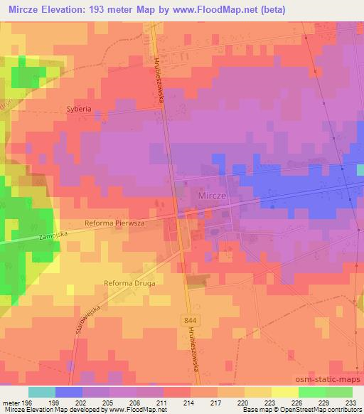 Mircze,Poland Elevation Map