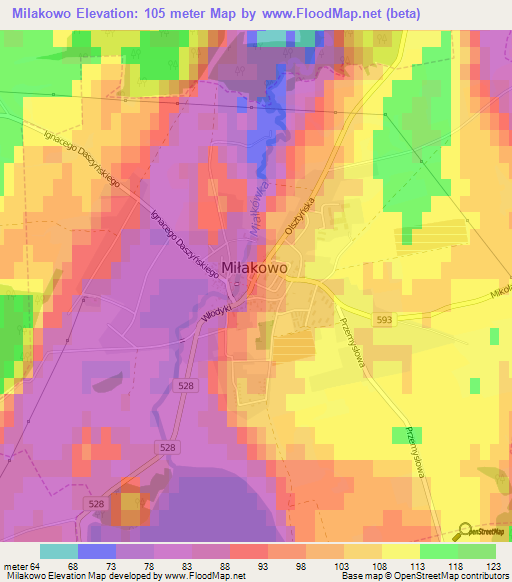 Milakowo,Poland Elevation Map