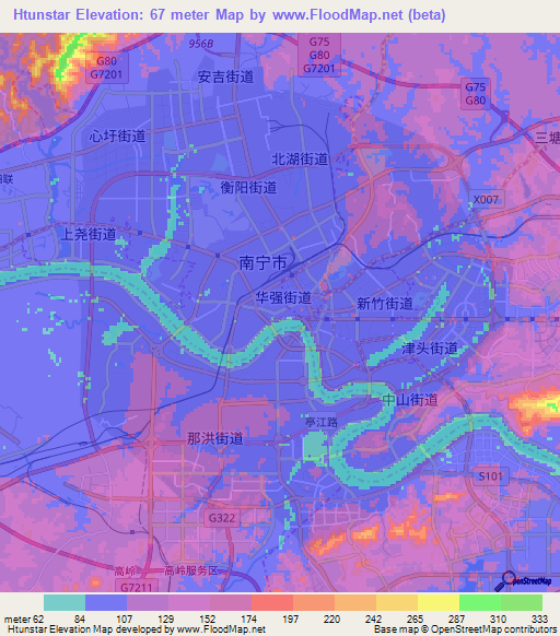Htunstar,China Elevation Map
