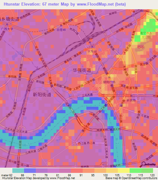 Htunstar,China Elevation Map