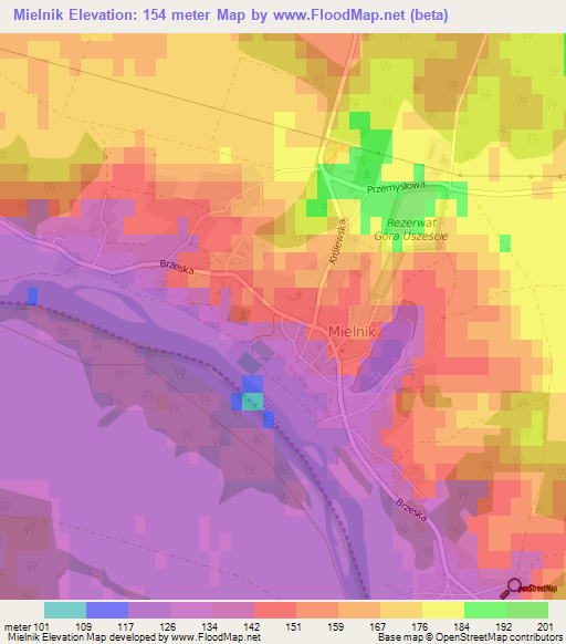 Mielnik,Poland Elevation Map
