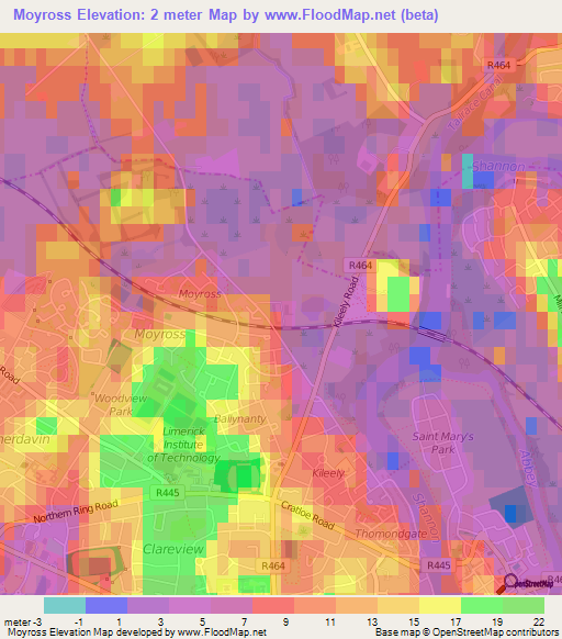 Moyross,Ireland Elevation Map