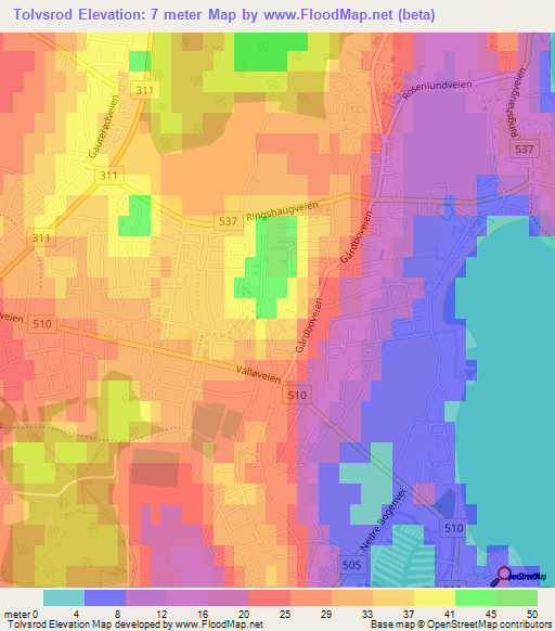 Tolvsrod,Norway Elevation Map