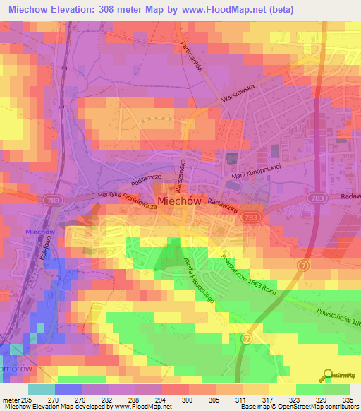 Miechow,Poland Elevation Map
