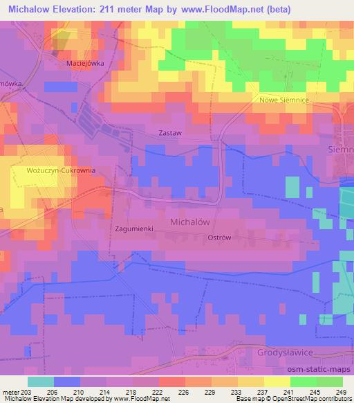 Michalow,Poland Elevation Map