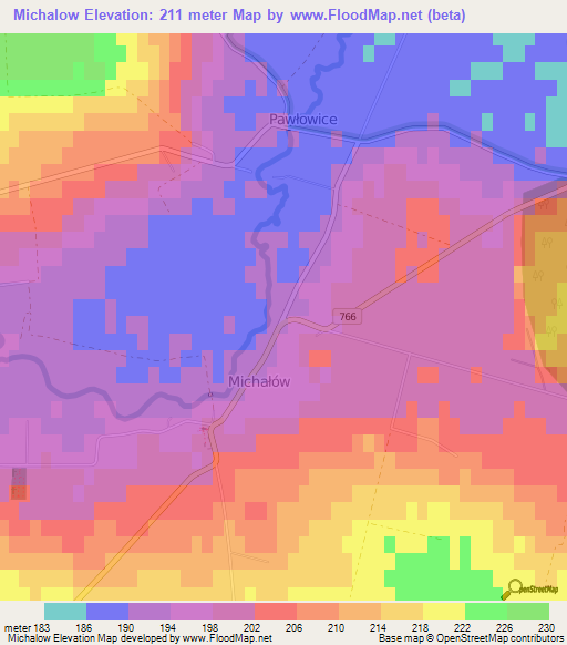 Michalow,Poland Elevation Map