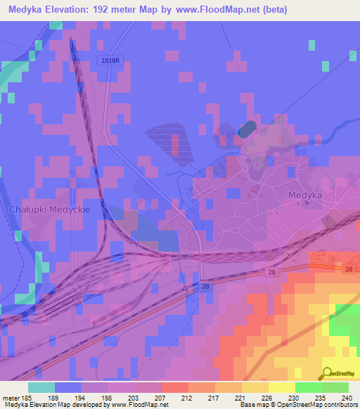 Medyka,Poland Elevation Map
