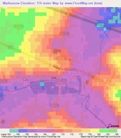 Markuszow,Poland Elevation Map