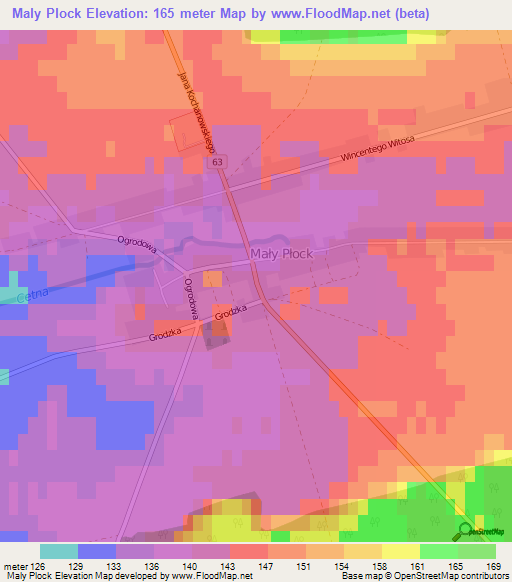 Maly Plock,Poland Elevation Map