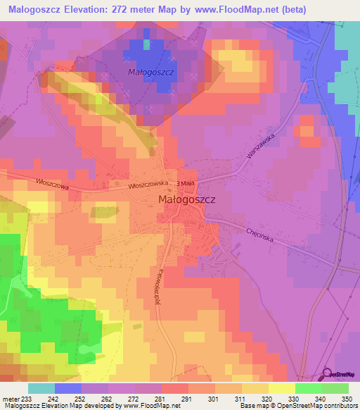 Malogoszcz,Poland Elevation Map