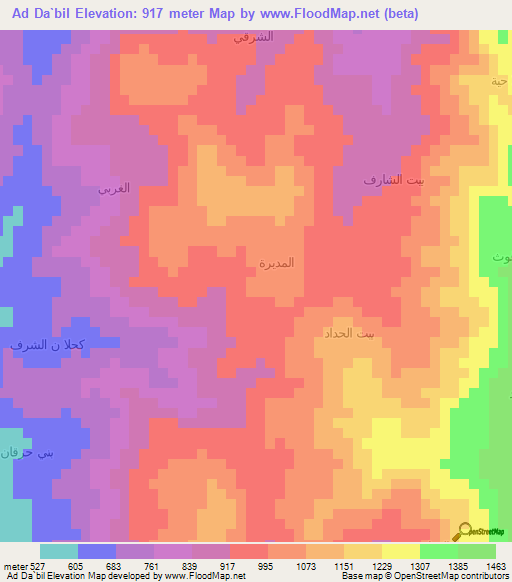 Ad Da`bil,Yemen Elevation Map