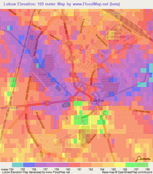 Lukow,Poland Elevation Map
