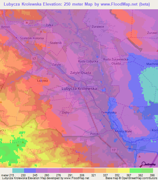 Lubycza Krolewska,Poland Elevation Map