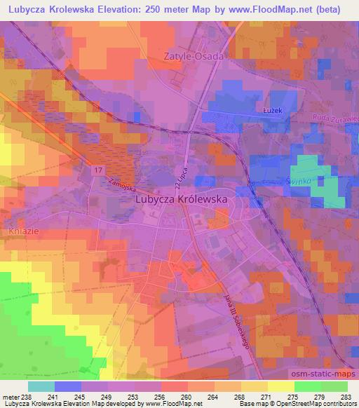 Lubycza Krolewska,Poland Elevation Map
