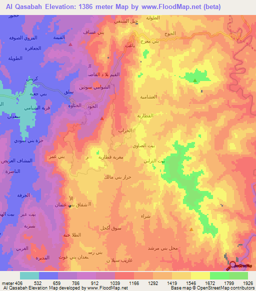 Al Qasabah,Yemen Elevation Map