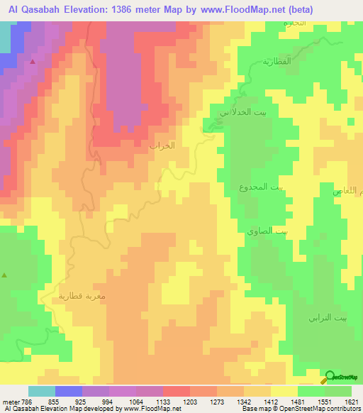 Al Qasabah,Yemen Elevation Map