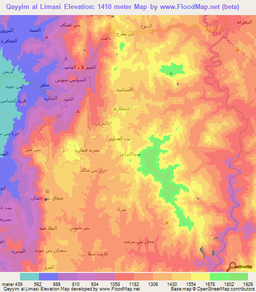 Qayyim al Limasi,Yemen Elevation Map