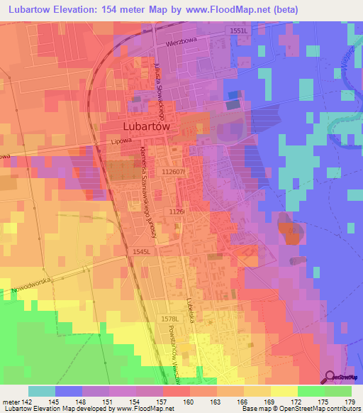 Lubartow,Poland Elevation Map
