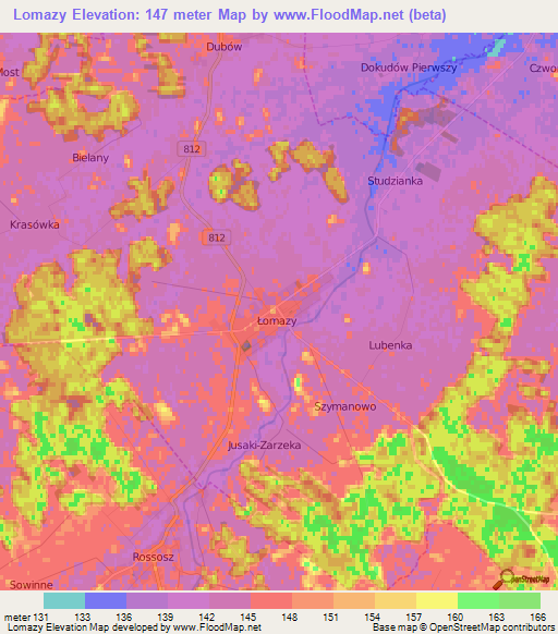 Lomazy,Poland Elevation Map