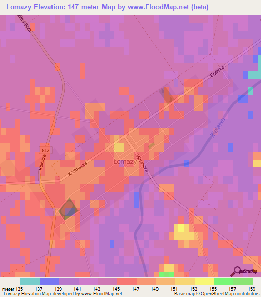 Lomazy,Poland Elevation Map