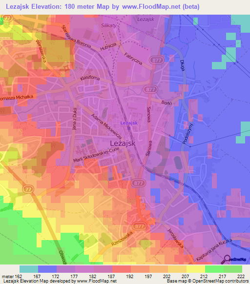Lezajsk,Poland Elevation Map