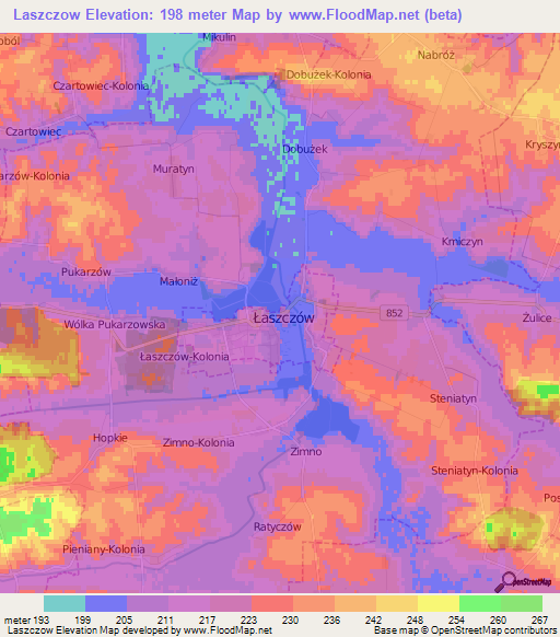 Laszczow,Poland Elevation Map