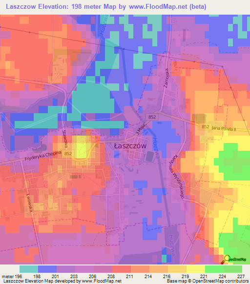Laszczow,Poland Elevation Map