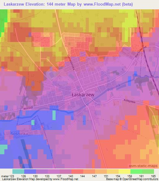 Laskarzew,Poland Elevation Map