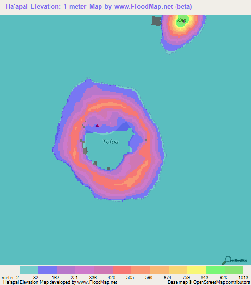 Ha'apai,Tonga Elevation Map