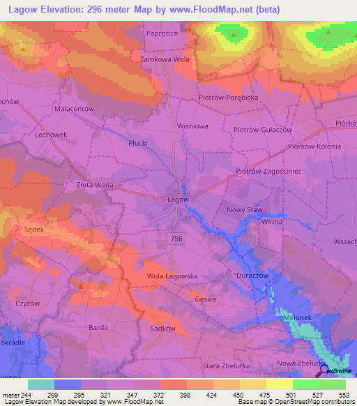 Lagow,Poland Elevation Map