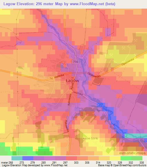 Lagow,Poland Elevation Map