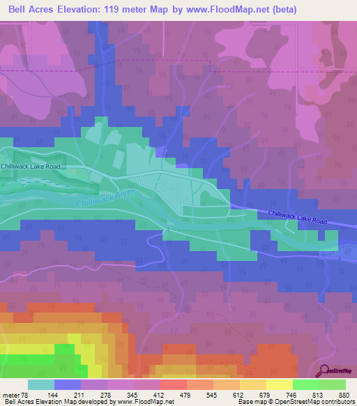 Bell Acres,Canada Elevation Map