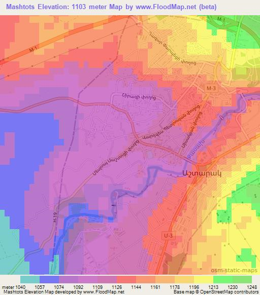 Mashtots,Armenia Elevation Map