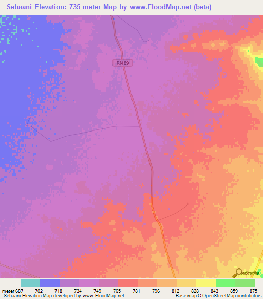 Sebaani,Algeria Elevation Map