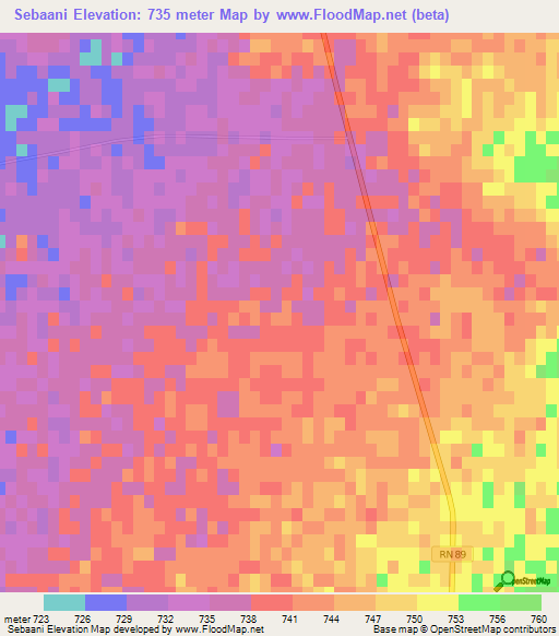 Sebaani,Algeria Elevation Map