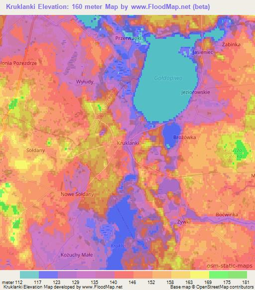 Kruklanki,Poland Elevation Map