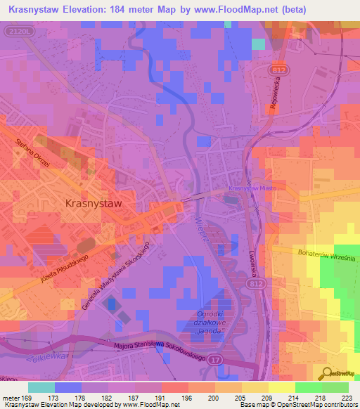 Krasnystaw,Poland Elevation Map