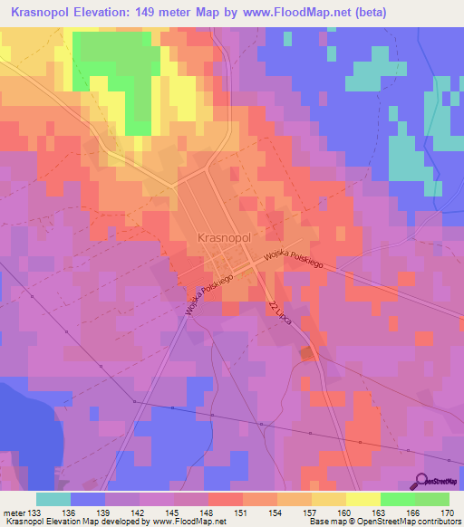 Krasnopol,Poland Elevation Map