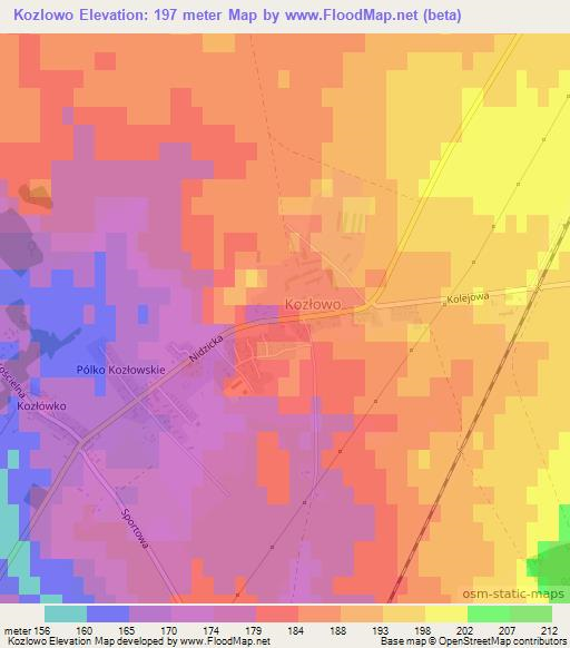 Kozlowo,Poland Elevation Map